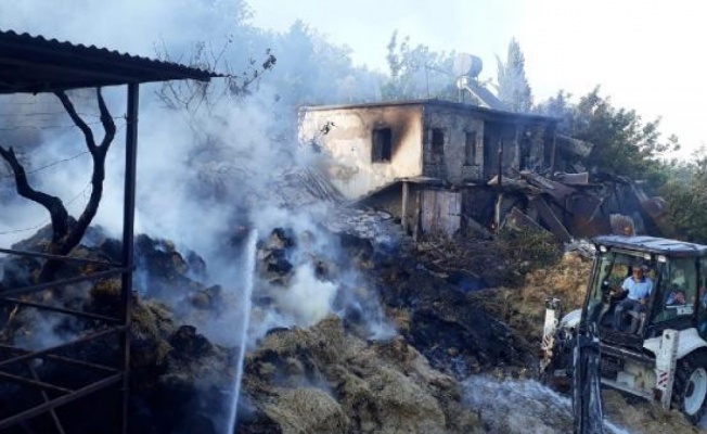 Tarsus'ta alev alan saman balyaları evi yaktı