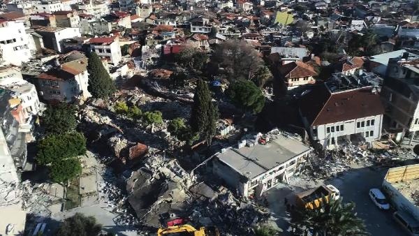 Depremin büyük yıkıma yol açtığı Hatay, havadan görüntülendi 