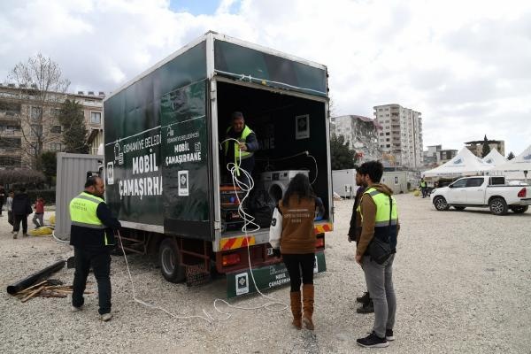 Osmaniye’de afetzedeler için mobil çamaşırhane hizmeti