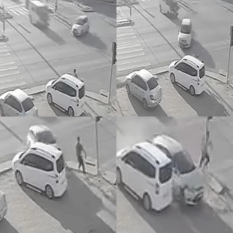 İki  ayrı kazada saniselerle ölümden kurtuluş: O anlar kamerada

