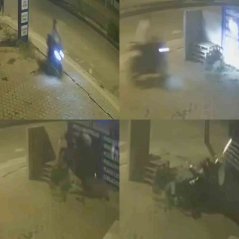 Motosikletli böyle kaza yaptı: O anlar kamerada
