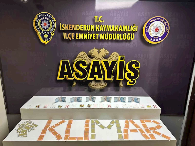 İskenderun’da kumar oynarken yakalanan 4 şahsa 36 bin 988 TL para cezası
